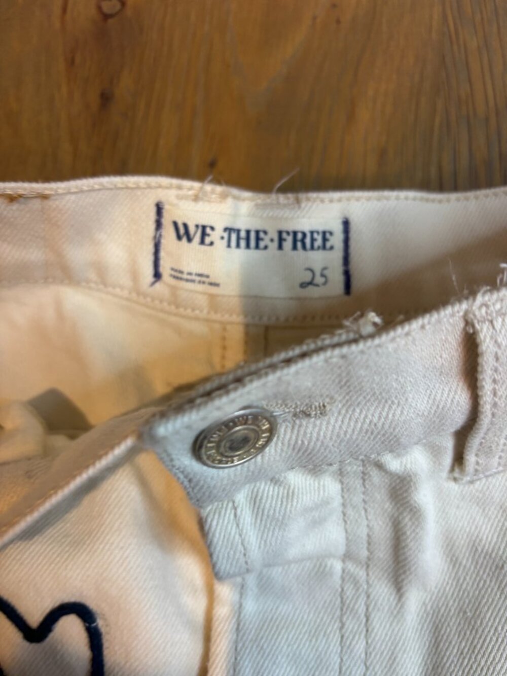 Free People "We the Free" Good Luck Soutache Barrel Jeans in Ivory - Picture 3 of 4